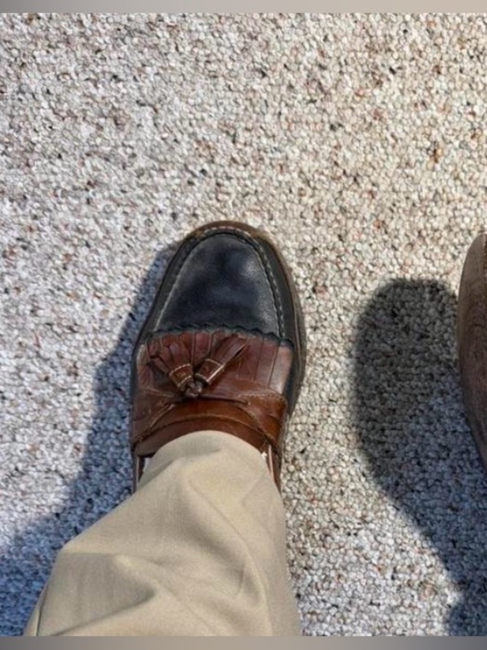 Two-Tone Tassel Kiltie Moccasin Loafers - Black & Brown